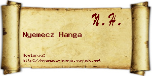 Nyemecz Hanga névjegykártya